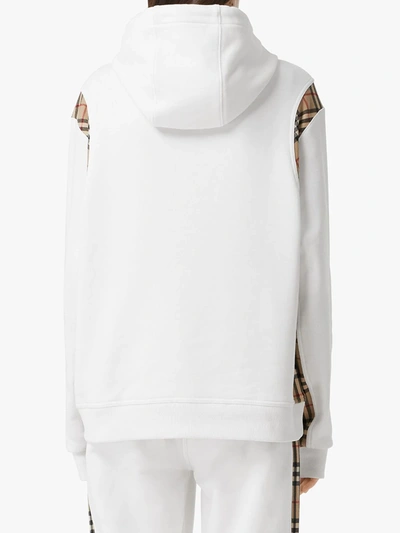 Shop Burberry Vintage Check Panel Oversized Hoodie In White