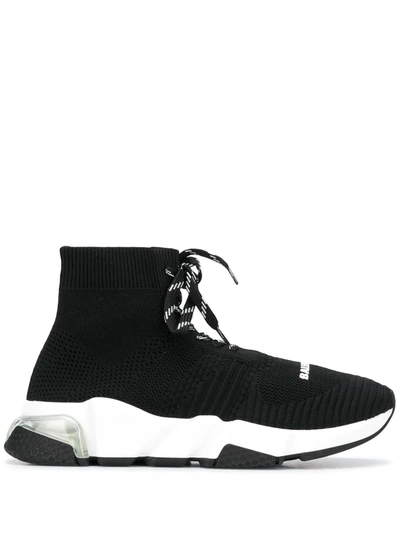 Shop Balenciaga Speed Sock Lace-up Sneakers In Black