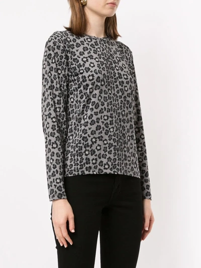 Pre-owned Fendi 1990s Leopard Monogram Long-sleeved T-shirt In Black