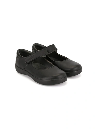 Shop Camper Spiral Touch-strap Ballerinas In Black