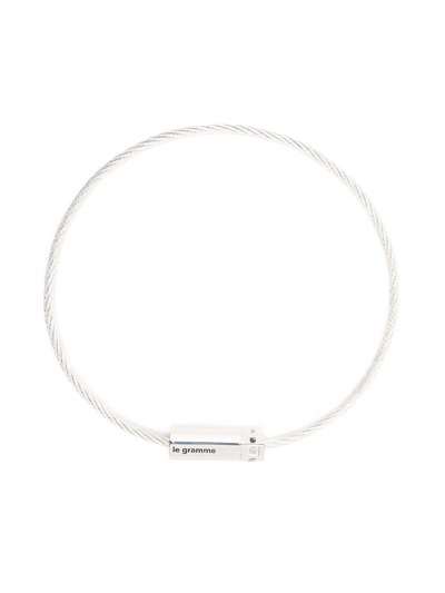 Shop Le Gramme 7g Octagon 1 Diamond Cable Bracelet In Silber