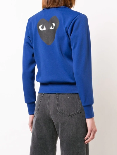 Shop Comme Des Garçons Play Logo-patch Track Jacket In Blue