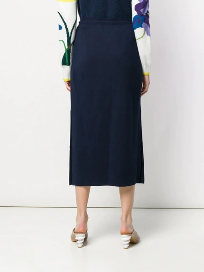 Shop Pringle Of Scotland Drawstring Skirt In Blue