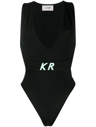 Shop Kirin Logo Plaque Bodysuit In Black