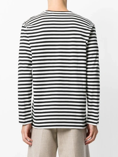 Shop Comme Des Garçons Play Striped Long-sleeve T-shirt In Multicolour