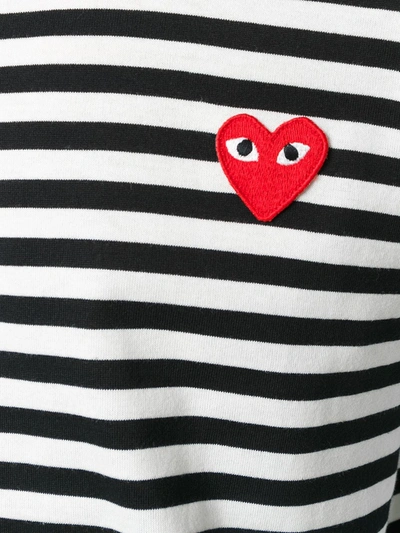 Shop Comme Des Garçons Play Striped Long-sleeve T-shirt In Multicolour