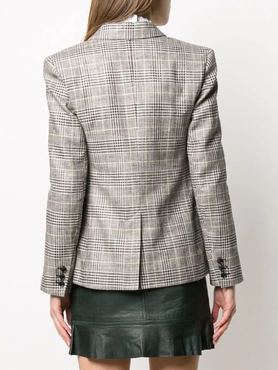 Shop Isabel Marant Celeigh Checked Double-breasted Jacket In Grey