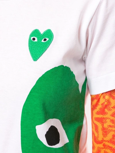 Shop Comme Des Garçons Play Heart Logo-print Short Sleeved T-shirt In White