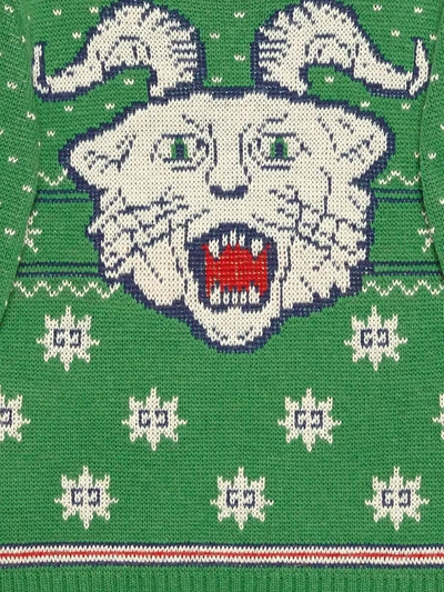 Shop Gucci Cat Sweatshirt In Green