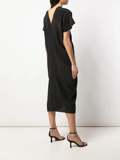 Shop Voz Short-sleeve Midi Dress In Black
