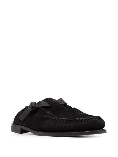 Shop Hereu Slip-on Leather Loafers In 黑色
