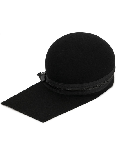 Shop Yohji Yamamoto Zip-detail Cap In Black