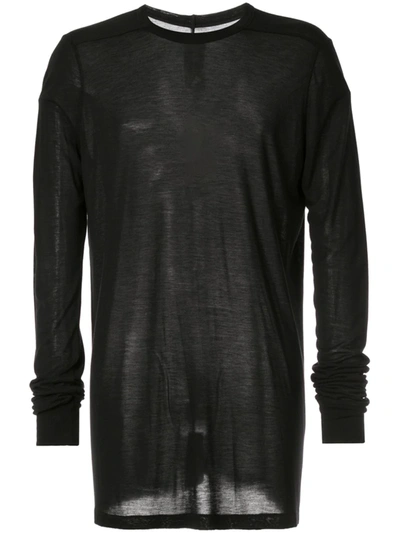 Shop Rick Owens Oversized Long-sleeve Top In Black