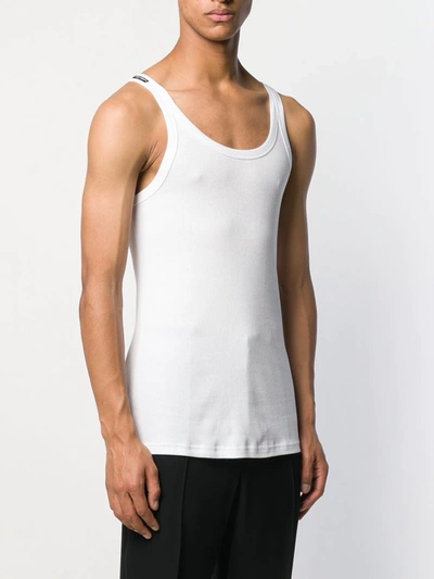 Shop Dolce & Gabbana Ribbed Tank Top In White