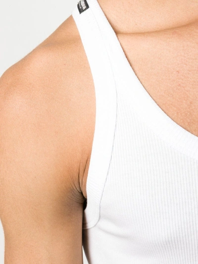 Shop Dolce & Gabbana Ribbed Tank Top In White