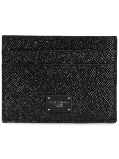 Shop Dolce & Gabbana Logo-tag Leather Card Holder In Black