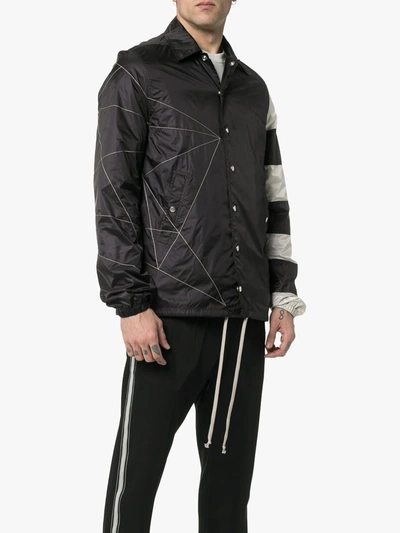 Shop Rick Owens Striped Windbreaker Jacket In Black