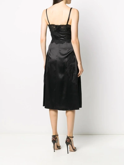 Dolce & Gabbana Lace Detailed Silk Blend Dress In Black