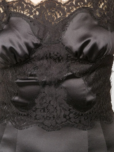Dolce & Gabbana Lace Detailed Silk Blend Dress In Black
