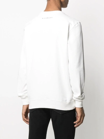 Shop John Richmond Graphic Print Sweatshirt In White