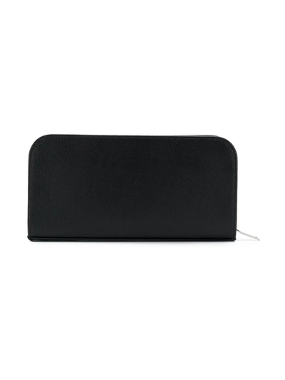 Shop Saint Laurent Logo Zipped Wallet In Black