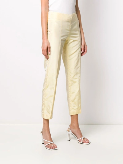 Pre-owned Emilio Pucci 1960s High-waisted Cropped Trousers In Yellow