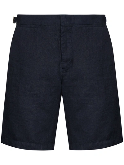 Orlebar Brown Bulldog Slim-fit Straight-leg Stretch-linen And Lyocell-blend Shorts In Blue