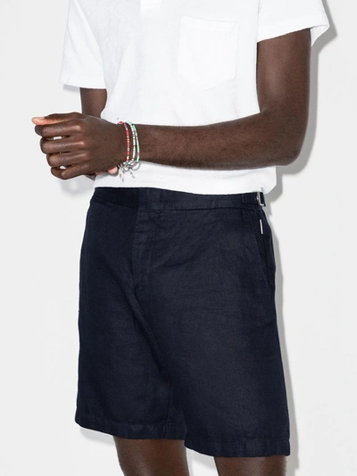 Orlebar Brown Bulldog Slim-fit Straight-leg Stretch-linen And Lyocell-blend Shorts In Blue