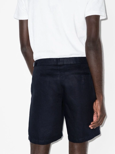 Orlebar Brown Bulldog Slim-fit Straight-leg Stretch-linen And Lyocell-blend Shorts In Blue