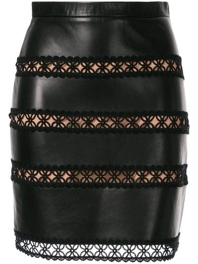Shop Ingie Paris Embroidered Mini Skirt In Black