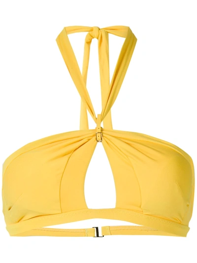 Shop Amir Slama Cut Out Bikini Set In Yellow