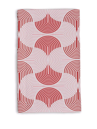 La Doublej Set Of 2 Geometric-print Table Mats In White