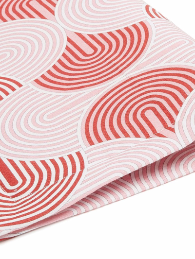 La Doublej Set Of 2 Geometric-print Table Mats In White