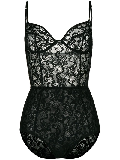 Shop Gilda & Pearl Emilia Lace Bodysuit In Black