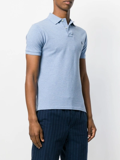Shop Polo Ralph Lauren Logo-embroidered Polo Shirt In Blue