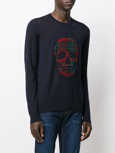 Shop Alexander Mcqueen Skull Motif Sweater In Blue