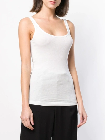 Vince Ribbed Knit Vest In White