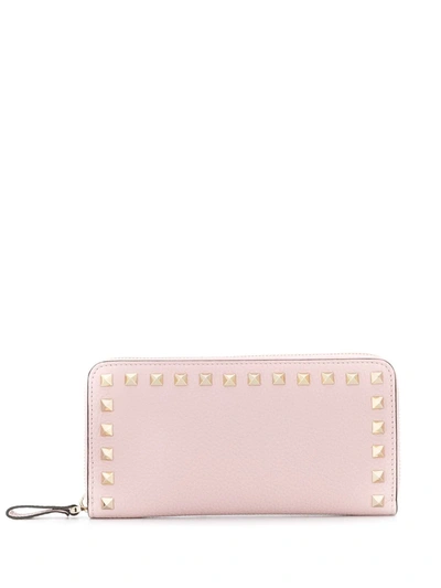 Shop Valentino Rockstud Continental Wallet In Pink