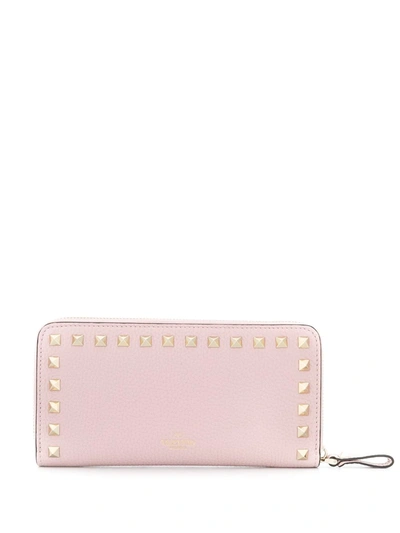 Shop Valentino Rockstud Continental Wallet In Pink