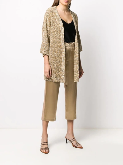 Shop Snobby Sheep Chunky Knit Oversized Cardigan In Neutrals