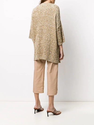 Shop Snobby Sheep Chunky Knit Oversized Cardigan In Neutrals