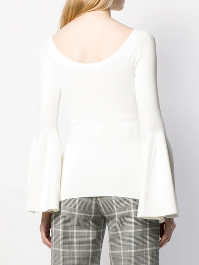 Shop Stella Mccartney Bell Sleeve Knitted Top In White
