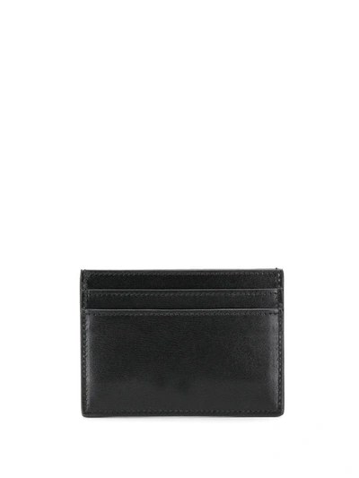 Shop Saint Laurent Cassandre-logo Leather Cardholder In Black