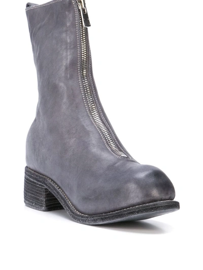 Shop Guidi Front Zip Boots In Grey