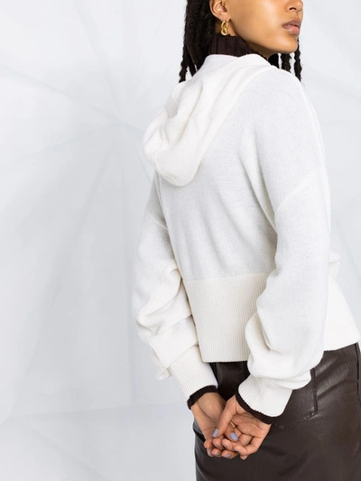 Shop Federica Tosi Hooded Wool Jumper In Neutrals