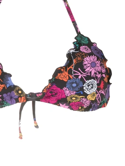 Amir Slama Ruffled Triangle Bikini Set In Blue