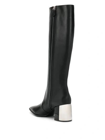 Shop Casadei Metallic Chunky Boots In Black