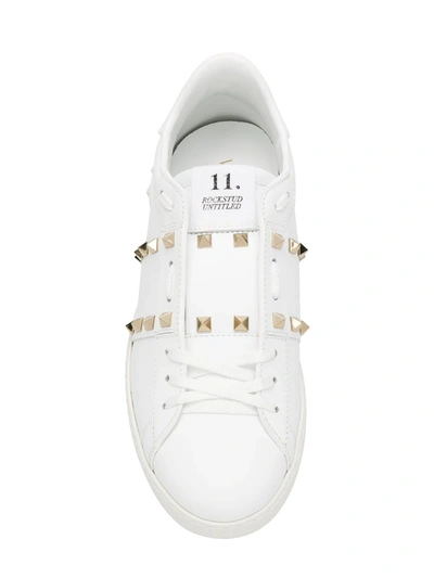 Valentino Garavani Valentino Rockstud Untitled Leather Sneaker In White