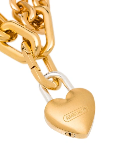 GOLD-PLATED STERLING SILVER HEART PADLOCK NECKLACE