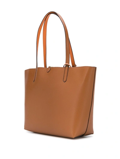 Shop Lauren Ralph Lauren Reversible Logo Tote Bag In Brown